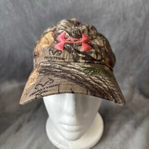 Under Armour Hat Womens Strapback OFSA RealTree Camo Camouflage Pink Logo Hunt